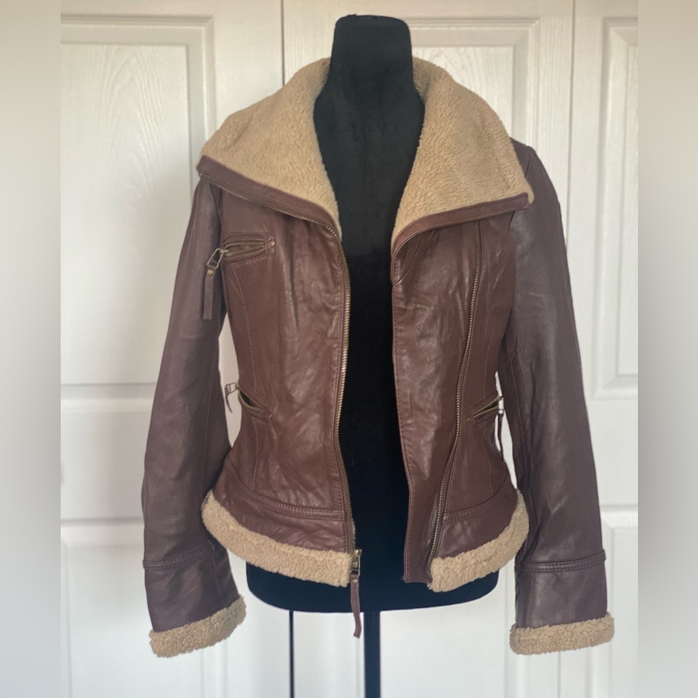 Moda International 100% Genuine Lamb Leather Jacket Size XS